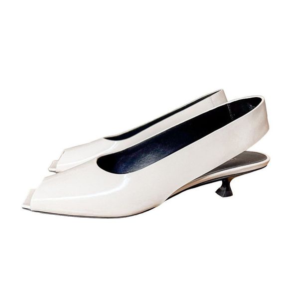 NEW The Row Sharp Slingback Heels in Milk White Kitten Heel EU Size 36 US Size 6 - Picture 8 of 14
